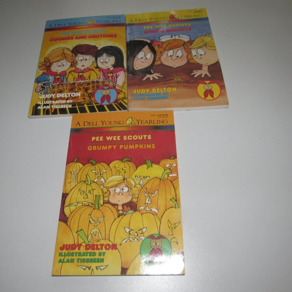 Judy Delton PEE WEE SCOUTS Set of (3) Chapter Books~Spring Sprouts, Grumpy Pumpk